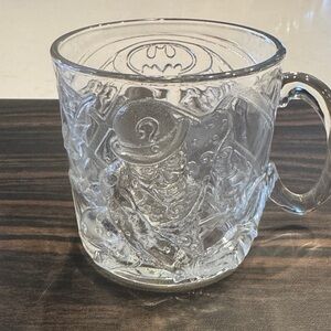 Batman  forever riddler Villains Clear Glass Mug 2 qty.